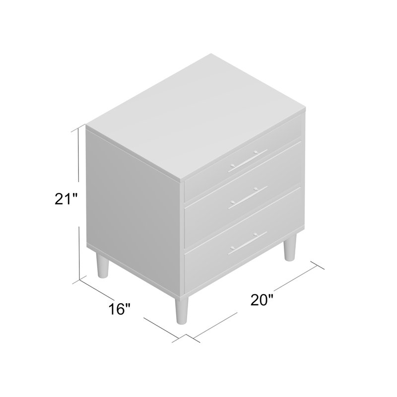 AndrewHomeStudio Leisile 21'' Tall 3 Drawer Nightstand Wayfair